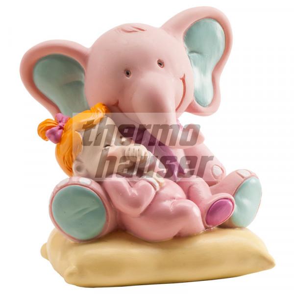 Tortenfigur Elefant mit Baby-Girl