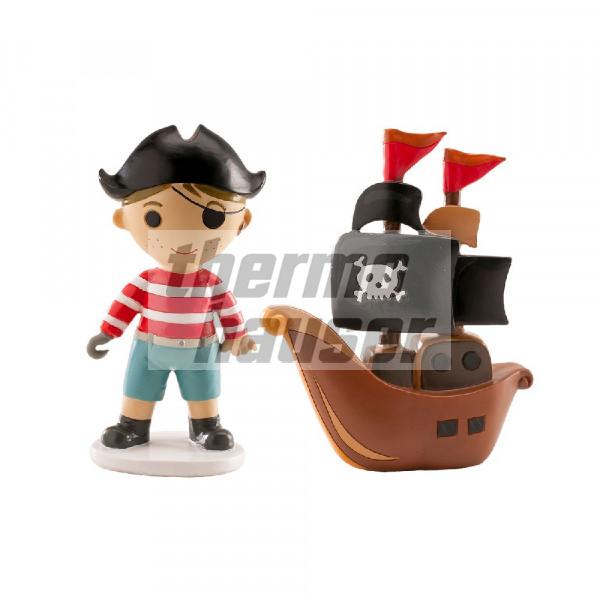 Tortenfiguren-Set Pirat mit Schiff
